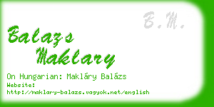 balazs maklary business card